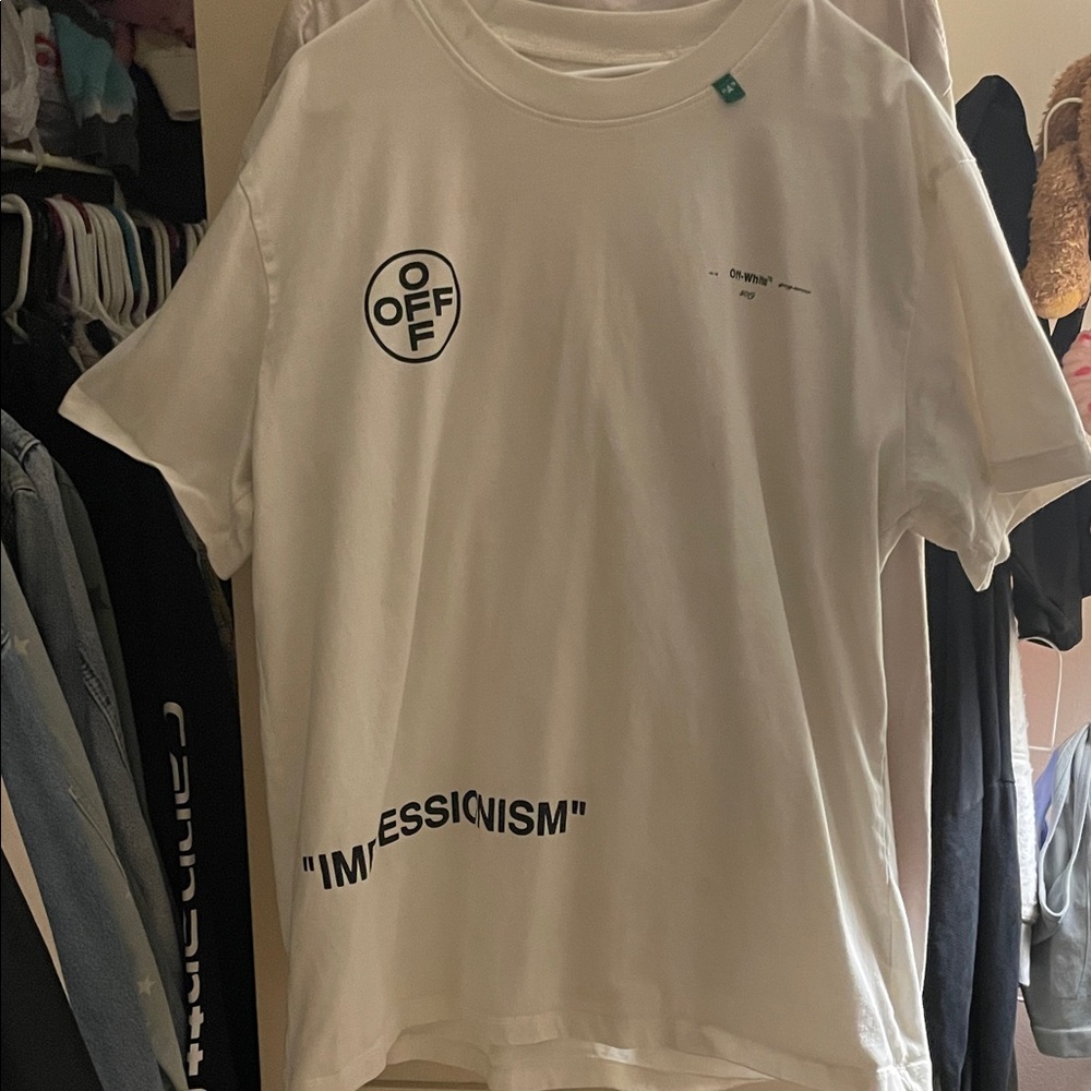 Off-White White Graphic "IMPRESSIONISM" Tee with Logo